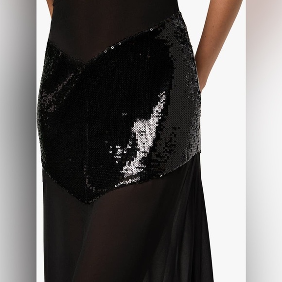 NWT WeWoreWhat Sequin Sheer panel Maxi Dress size 4 - Picture 7 of 12